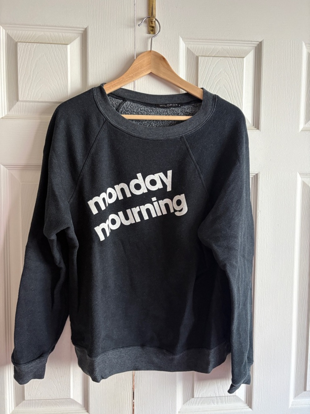 Wildfox Black 'monday mourning' Crewneck Sweatshirt